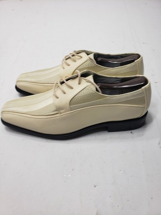 Viotti 179-006 Mens Ivory Dress Shoes Size 8.5 Square Toe Lace Up Formal Prom main image 10